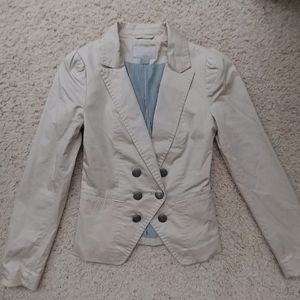 EUC H&M Women's Khaki Cotton Military Blazer 4